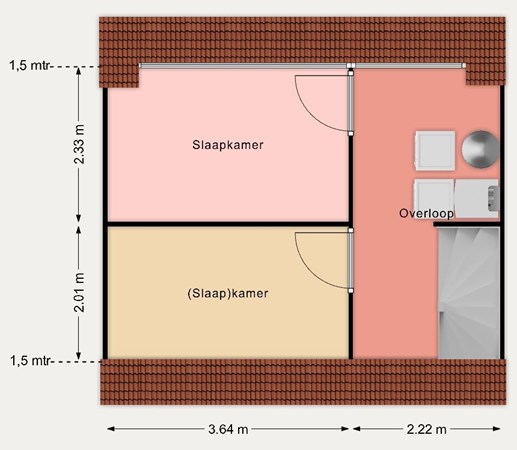 Peppellaan 8, 2969 BA Oud-Alblas - Plattegrond 2e verdieping.JPG