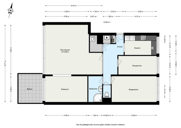 P.J. Oudstraat 306, 3354 VJ Papendrecht - Plattegrond appartement.jpg