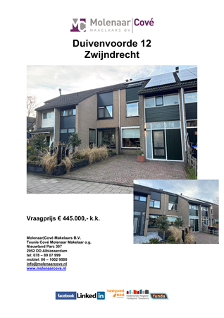 Brochure preview - brochure Duivenvoorde 12 Zwijndrecht.pdf