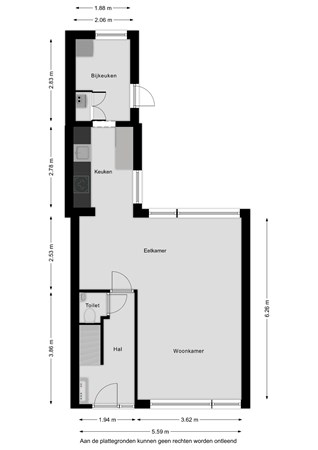 Floorplan - Pieter Jelles Troelstrastraat 9, 8862 AM Harlingen