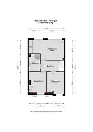 Floorplan - Oosterstraat 19, 8861 GE Harlingen