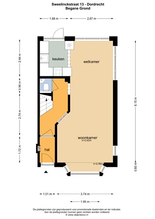 Floorplan - Sweelinckstraat 13, 3314 WH Dordrecht