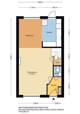 Floorplan - Lodenvloer 35, 2614 HD Delft