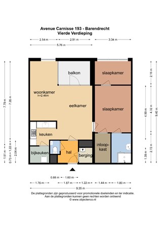 Floorplan - Avenue Carnisse 193, 2993 MD Barendrecht