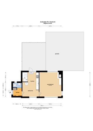 Floorplan - Zuidendijk 475, 3328 LE Dordrecht