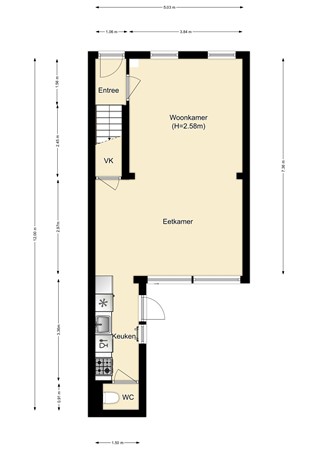 Floorplan - Murraystraat 42, 3195 VK Pernis Rotterdam