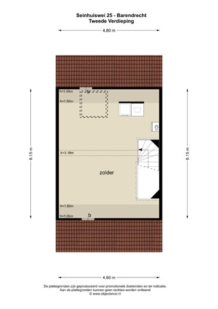 Floorplan - Seinhuiswei 25, 2992 ZG Barendrecht