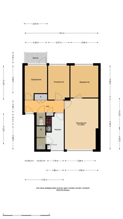 Floorplan - Jozef Israëlsstraat 4, 3331 VD Zwijndrecht