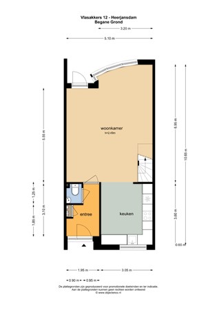 Floorplan - Vlasakkers 12, 2995 AV Heerjansdam