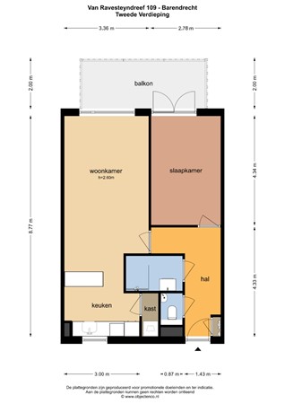 Floorplan - Van Ravesteyndreef 109, 2992 HC Barendrecht