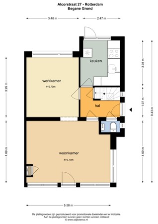 Floorplan - Alcorstraat 27, 3089 PB Rotterdam