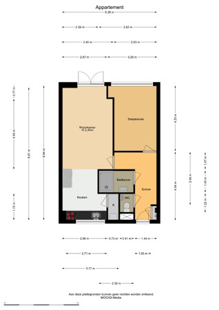 Floorplan - Van Ravesteyndreef 63, 2992 HC Barendrecht