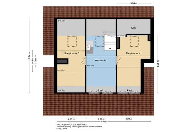 Floorplan - Merellaan 100, 3145 XG Maassluis