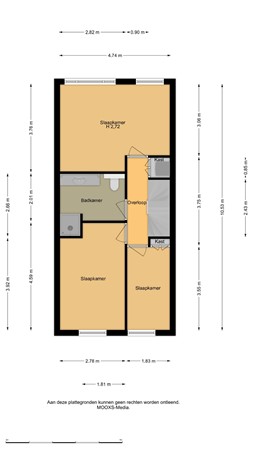Floorplan - Van Swindenstraat 61, 3112 MH Schiedam