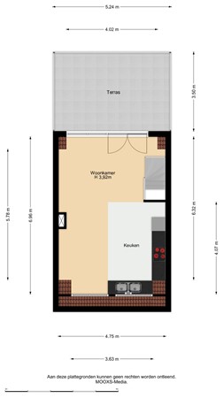 Floorplan - Van Swindenstraat 61, 3112 MH Schiedam