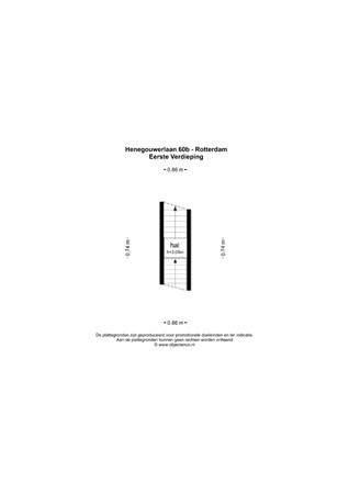 Floorplan - Henegouwerlaan 60B, 3014 CD Rotterdam