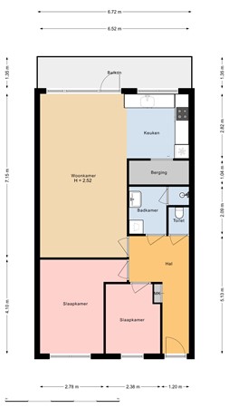 Floorplan - Zadkinerade 17, 2907 MB Capelle aan den IJssel