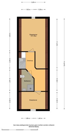 Floorplan - Cornelis Trompstraat 6B02, 3071 XV Rotterdam