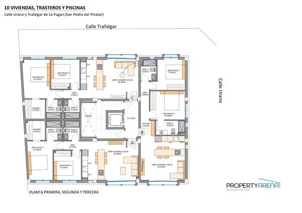 Calle Trafalgar 36, 30740 San Pedro del Pinatar - Plano General 1º - 2º - 3º .jpg