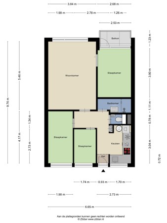 Floorplan - Pastoor van Akenstraat 104, 4703 BD Roosendaal