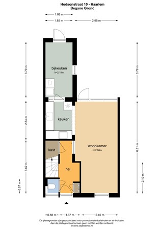 Floorplan - Hodsonstraat 10, 2022 DV Haarlem