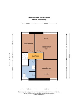 Floorplan - Hodsonstraat 10, 2022 DV Haarlem