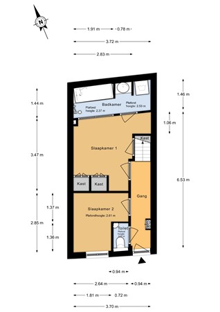 Floorplan - Gedempte Raamgracht 19A, 2011 WE Haarlem