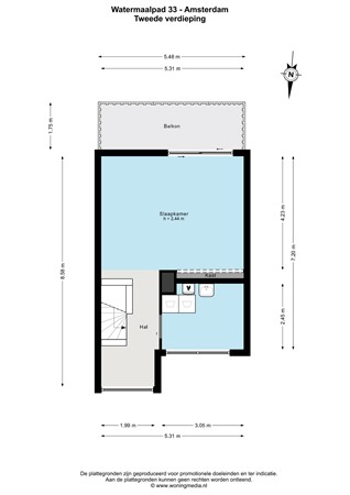 Watermaalpad 33, 1066 WX Amsterdam - Watermaalpad 33 - Amsterdam - Tweede verdieping - 2D.jpg