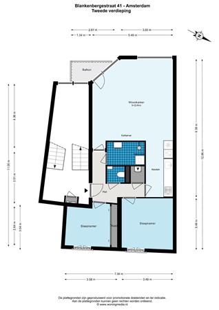 Blankenbergestraat 41, 1066 TK Amsterdam - Blankenbergestraat 41 - Amsterdam - Tweede verdieping - 2D.jpg