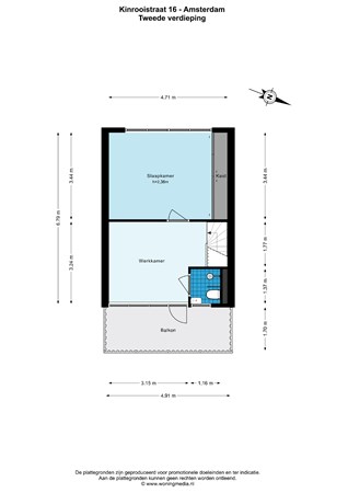 Kinrooistraat 16, 1066 LB Amsterdam - Kinrooistraat 16 - Amsterdam - Tweede verdieping - 2D.jpg