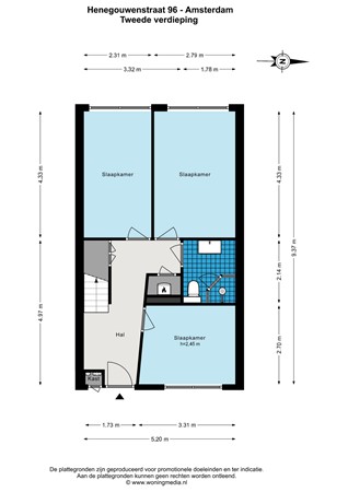 Henegouwenstraat 96, 1066 DH Amsterdam - Henegouwenstraat 96 - Amsterdam - Tweede verdieping - 2D.jpg