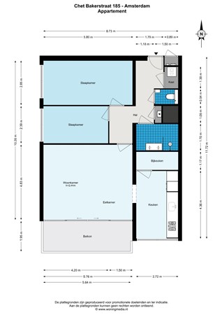 Chet Bakerstraat 185, 1066 GJ Amsterdam - Chet Bakerstraat 185 - Amsterdam - Appartement - 2D.jpg