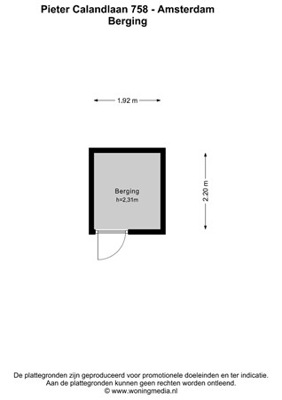 Pieter Calandlaan 758, 1060 TX Amsterdam - Pieter Calandlaan 758 - Amsterdam - Berging - 2D.jpg
