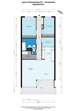 Johan Hofmanstraat 217, 1069 KD Amsterdam - Johan Hofmanstraat 217 - Amsterdam - Appartement - 2D.jpg