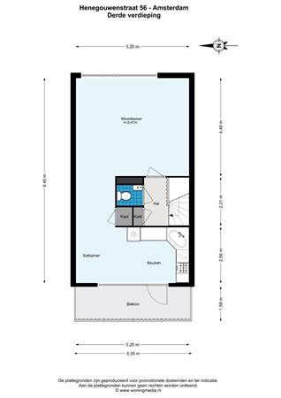 Henegouwenstraat 56, 1066 DG Amsterdam - Henegouwenstraat 56 - Amsterdam - 3e_verdieping - 2D.jpg