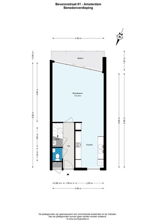 Beverenstraat 61, 1066 WD Amsterdam - Beverenstraat 61 - Amsterdam - Benedenverdieping - 2D.jpg