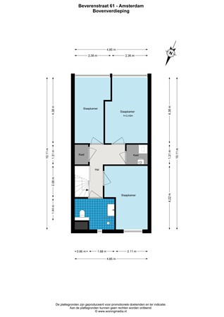 Beverenstraat 61, 1066 WD Amsterdam - Beverenstraat 61 - Amsterdam - Bovenverdieping - 2D.jpg