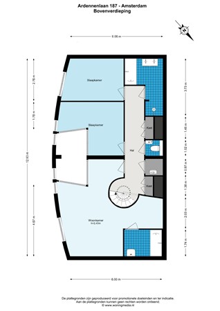 Ardennenlaan 187, 1066 SE Amsterdam - Ardennenlaan 187 - Amsterdam - Bovenverdieping - 2D.jpg