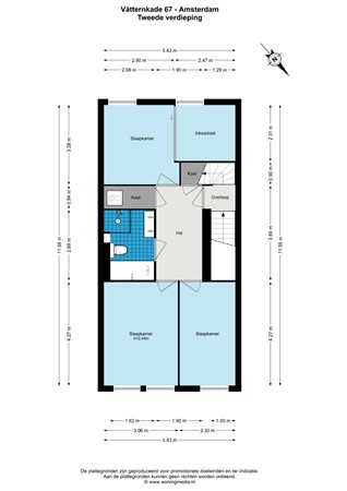 Vätternkade 67, 1060 PK Amsterdam - Vätternkade 67 - Amsterdam - 2e_verdieping - 2D.jpg