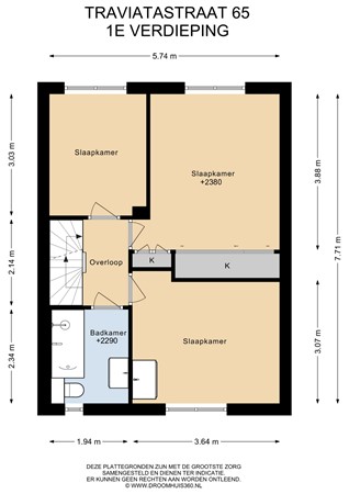 Traviatastraat 65, 1183 NZ Amstelveen - 1E Verdieping - 2D.jpg