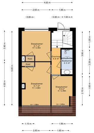 Van Loonstraat 95A, 8932 AP Leeuwarden - Van loonstraat 95a - 1e verdieping - 2D.jpg