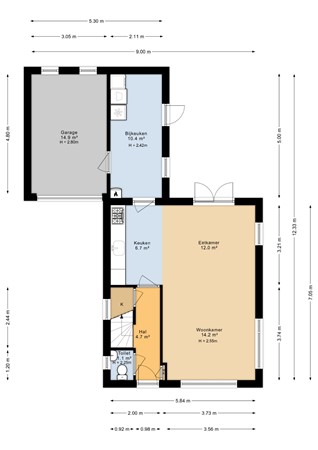Beuckelaerstraat 44, 9076 AZ Sint Annaparochie - Beuckelaerstraat 44 - Begane grond - 2D.jpg