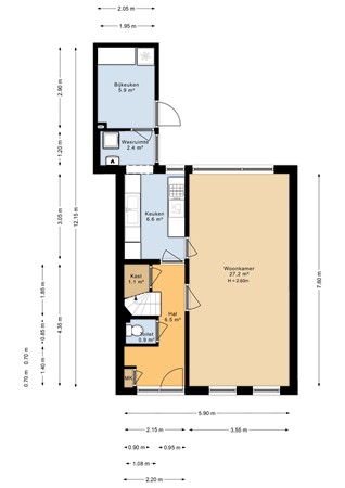 Kopkewier 22, 9073 GP Marrum - Kopkewier 22 - Begane grond - 2D.jpg
