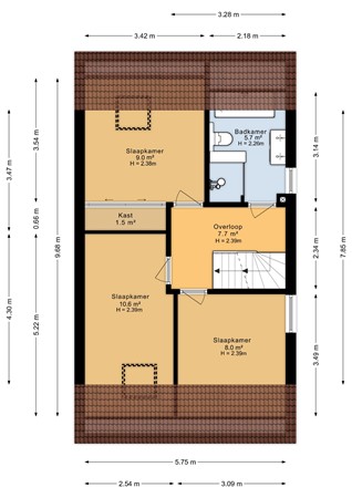 De Keats 4, 9041 EX Berltsum - De Keats 4 - 1e verdieping - 2D.jpg