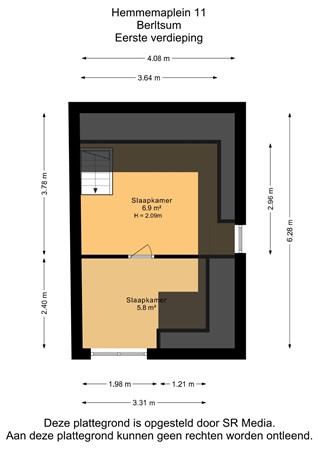 Hemmemaplein 11, 9041 BX Berltsum - Eerste verdieping - 2D.jpg