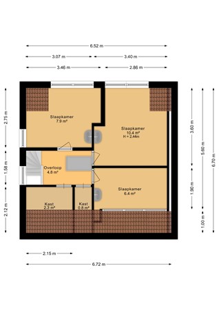 Davelaer 12, 9076 AH Sint Annaparochie - Eerste verdieping - 2D.jpg