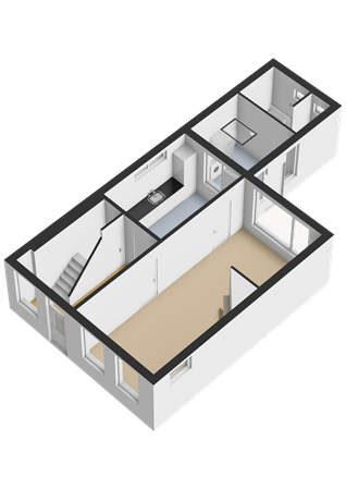 Buorren 6, 9041 BA Berltsum - Begane grond - 3D.png