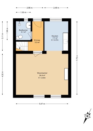 Hearewei 2, 8852 RK Firdgum - Begane grond - 2D.jpg