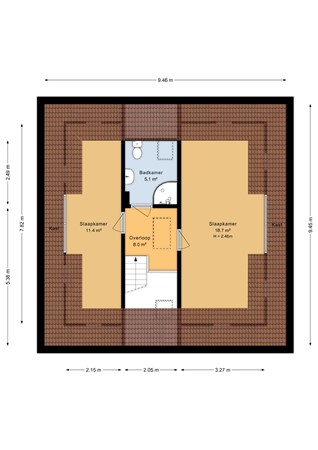 Dooitzen de Bildtstraat 7, 9079 MN Sint Jacobiparochie - Eerste verdieping - 2D.jpg