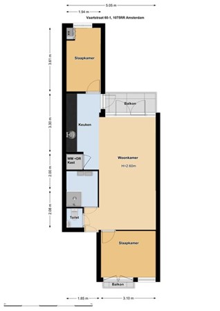 Vaartstraat 60-1, 1075 RR Amsterdam - 